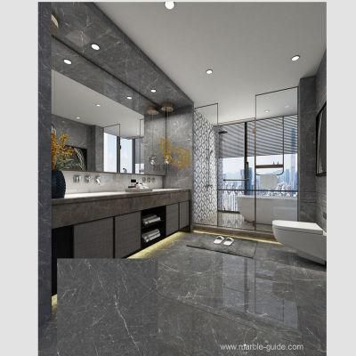 Man-Made Polished Hermes Grey Sintered Stone Flooring Design