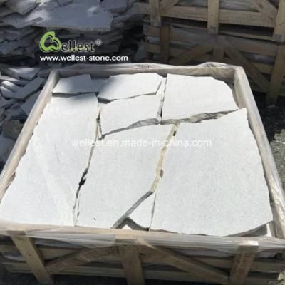 Snow White Quartzite Random Flagstone, Super White Irregular Crazy Pavers