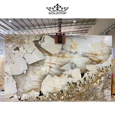 Luxury Nature Yellow/Gold Granite Stone Slabs Pantagonia Quartzite for Floor Wall Tiles and Countertops Vanity Top