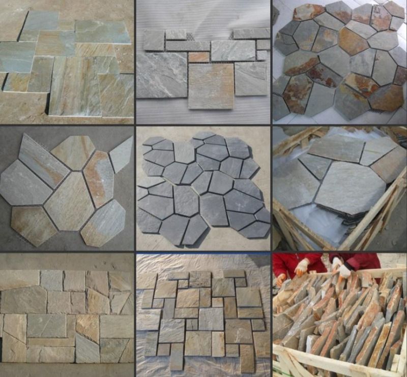 Customized Natural Stone Rusty Irregular Slate for Paving