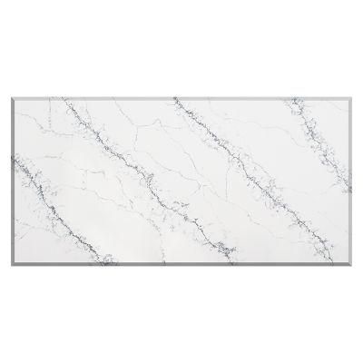White 6069 Calacatta Quartz Stone Slab with High Quality and Beautiful Veins