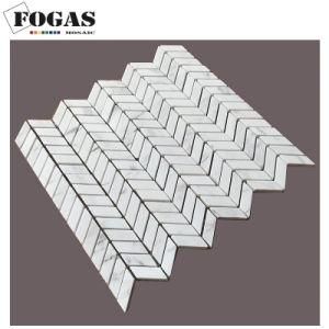 Venus White Marble Chevron Stone Mesh Sheet Mosaic Tile