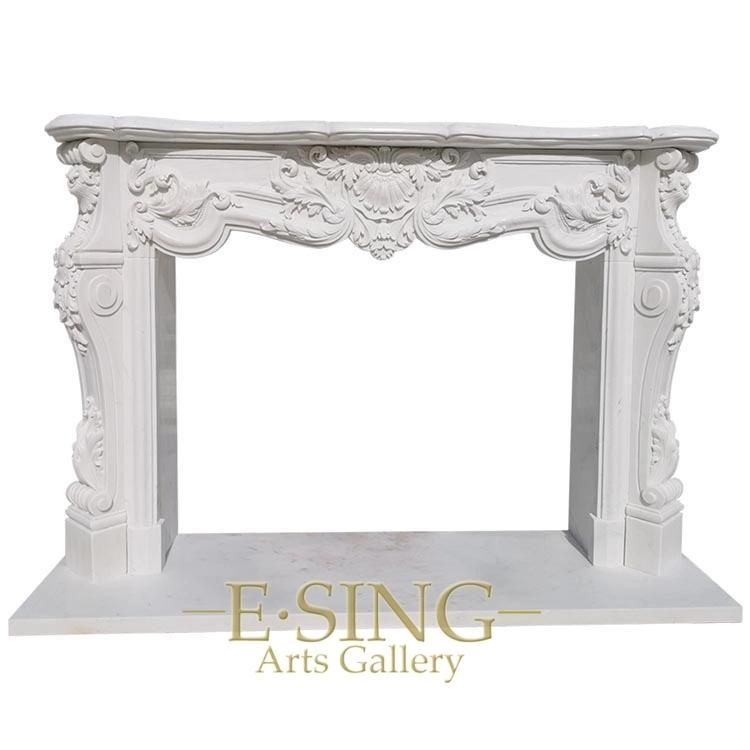 High Quality Natural White Marble Fireplace Surround Fireplace Mantel Greek
