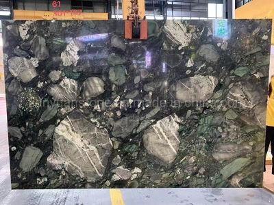 Emerald Landscape Green White Slabs Marble for Residential Kitchen Countertop Floor Wall Decor