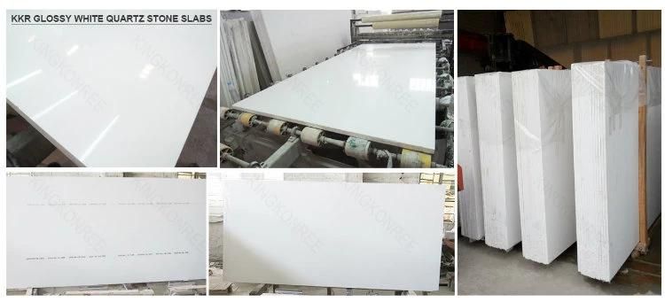 Kkr 20mm White Quartz Stone for Floor Tile Countertop