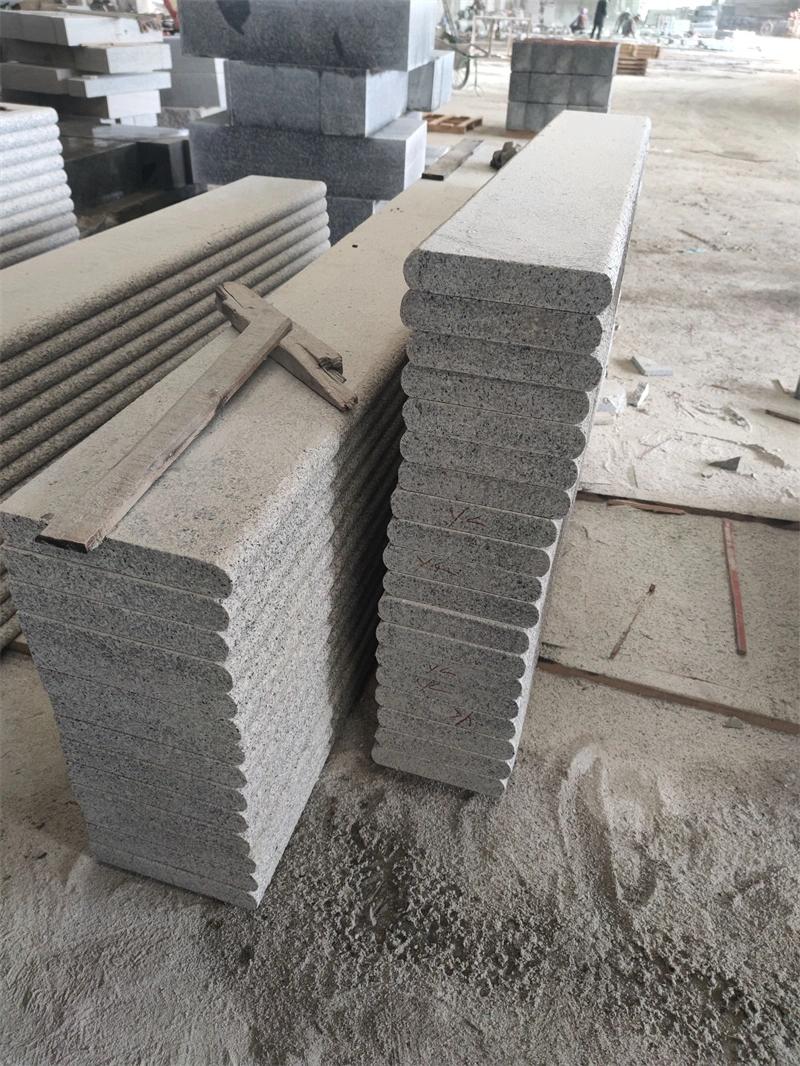 G603 Light Grey Granite Stone for Stairs Risers Bullnose Steps Flamed Tiles for Paving Flamed Surface