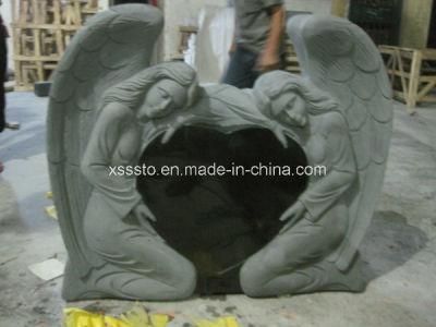 Angle Heart Shape Black Granite Tombstone/ Headstone/ Momument Stone