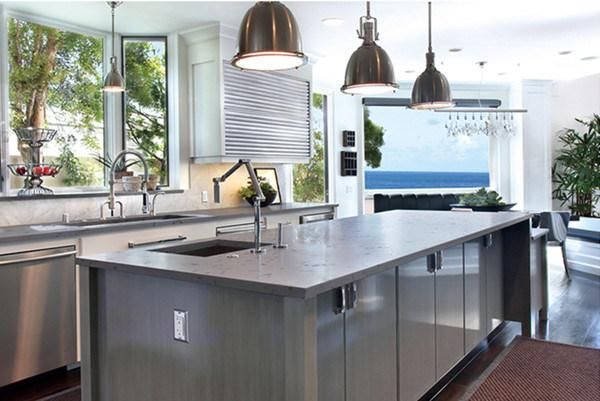 Engineered South Asia Grey Quartz Countertops for Kitchen (YQ-VN509)