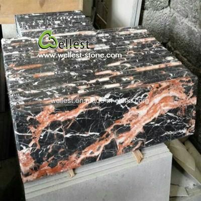 M502 Rose Portor/Cuckoo Red Dark Brown Marble Polished Flooring and Wall Tile