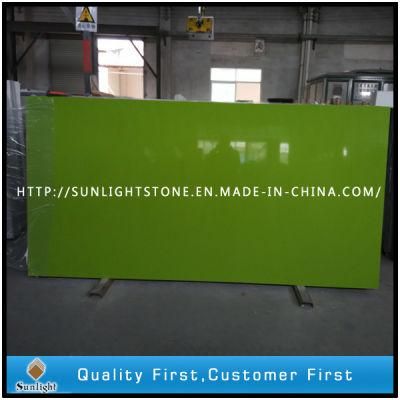 Pure Green Color Artificial Quartz Stone for Countertops