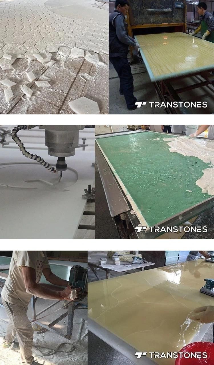 Purple Faux Alabaster Lighting Translucent Stone Panel for Decoration