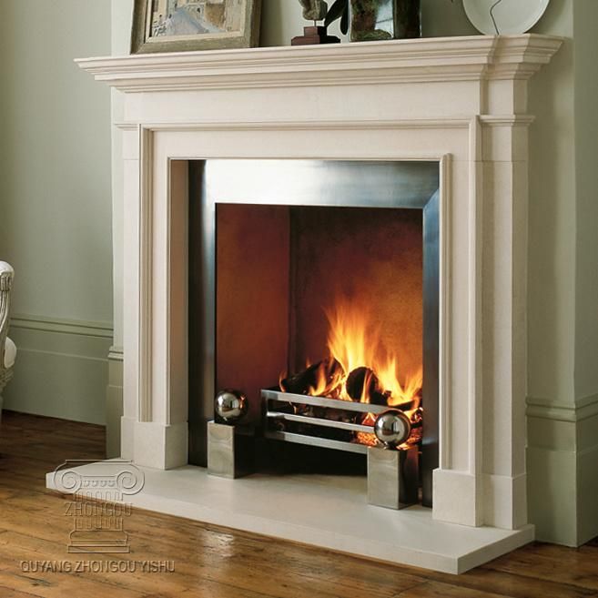 Modern Overmantel White Marble Fireplace with Good Hand-Carved Quality, Competitive Price