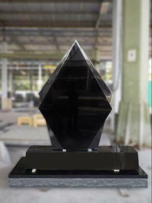 China Black Granite Figured Monument Tombstone Factory