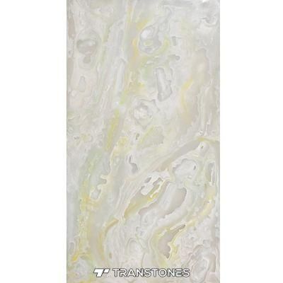 Polished Artificial Onyx Solid Surface Alabaster TV Counter