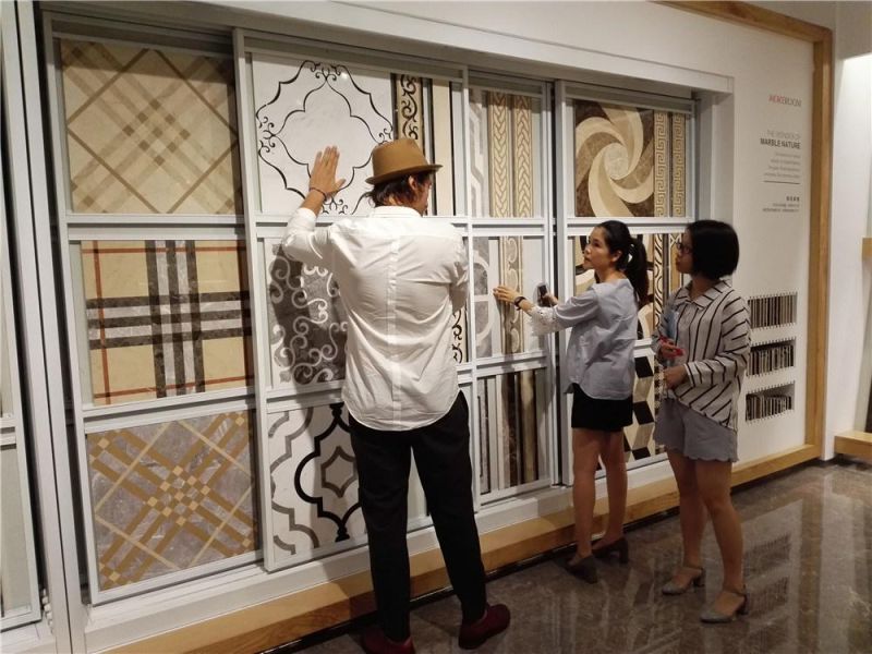 Waterjet Dark Emperador and Beige Marble Flooring Tile