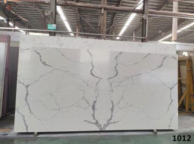White Artificial Quartz Stone Slab with Beautiful Symmetrical Veins