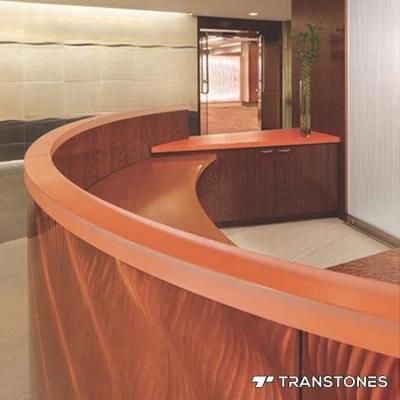 Orange Translucent Artificial Stone Panel Clear Acrylic Table Top
