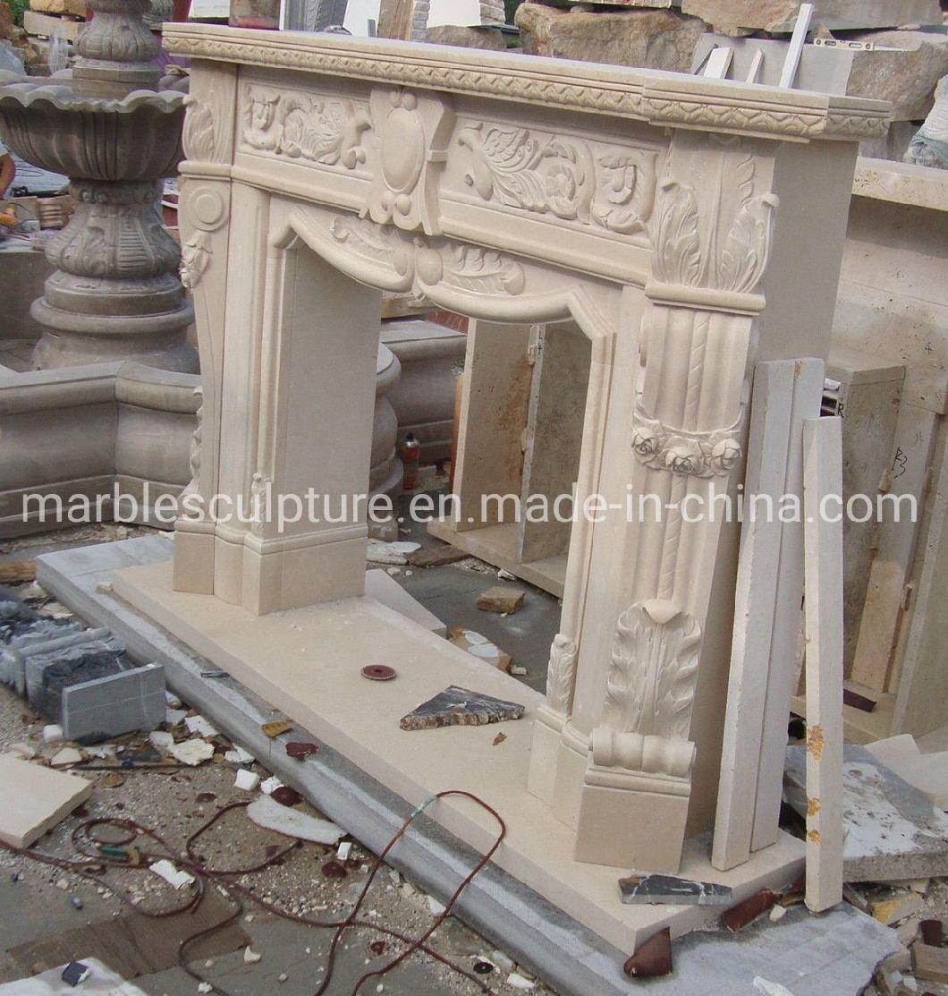 Indoor Decoration Factory Wholesale Marble Stone Fireplace (SYMF-290)