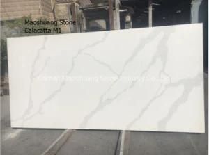 Chinese Polished Calacatta White Marble Stone Slab Marble Flooring Tile/Countertop/Hotel