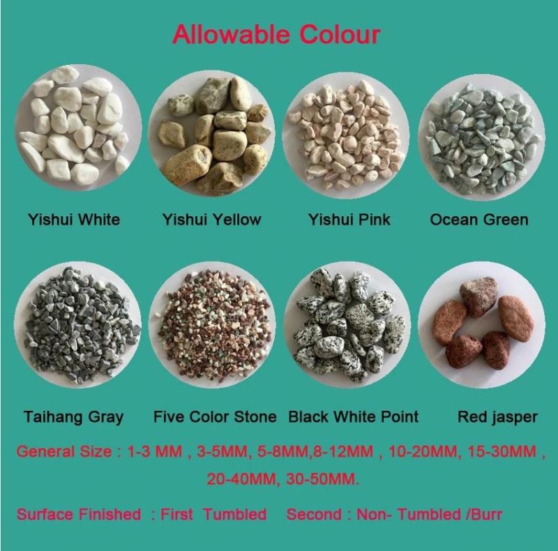Construction Material Natural Colorful Gravel Cobble Stone
