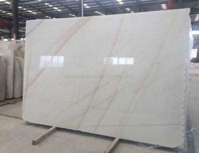 China Golden Veins White Marble Slab Interior Decoration/Bathroom Wall/Floor Tile/Countertop