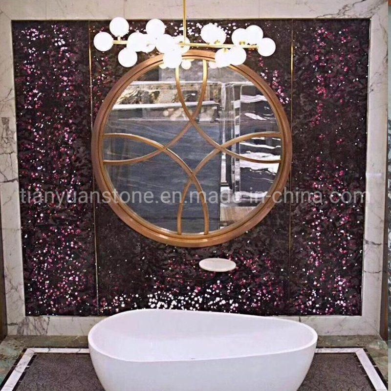 Italy Black Night Rose Granite Wall Stone Tile