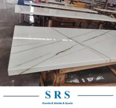 Artificiall Stone Calacatta Marble Nano Crystallized Glass for Slab/Countertop/Vanity Tops/Floors