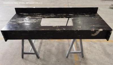 Factory Direct Natural Stone Cosmic Black Granite Marble Quartz Quartzitebathroom Vanity Tops for Hotel and Commercial Projects