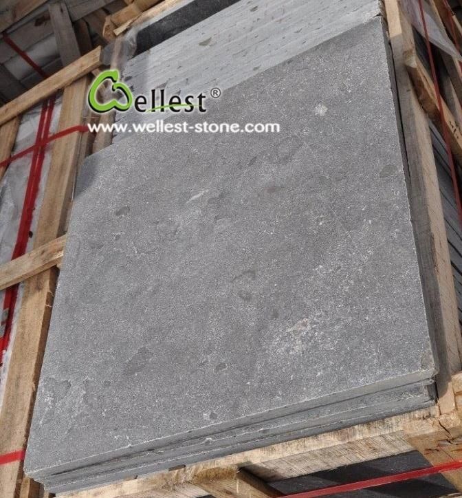 China Shandong L828 Blue Stone Limestone Tile for Wall and Floor Cladding