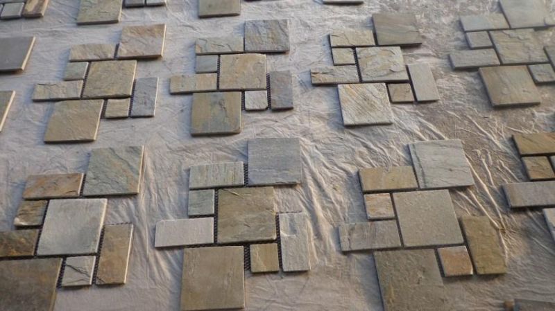 Natural Slate Mosaic Pattern for Walling Decoration and Flooring