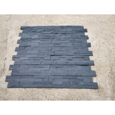 Natural Black Slate Stone Splitface Ledger Panel for Exterior Wall