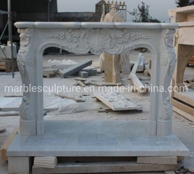 Hot Selling Classic White Marble Sone Mantel Fireplace (SYMF-280)