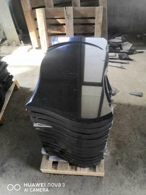 Natural Stone Monument Headstone Black Polished Tombstone