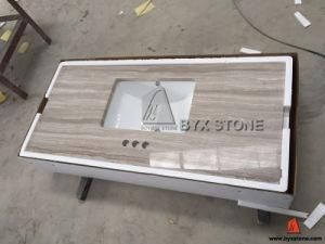 White Wood Marble Vanity Tops for Supermarket