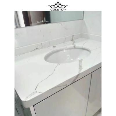 Artificial Stone Polished High Quality Calacatta White Stone Slab Quartz Countertop/Cabinet/Floor/Wall Tiles/Vanity