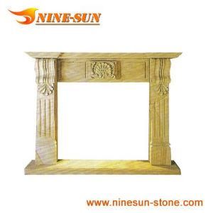 Beige Granite Overmantel Fireplace (YXFP-040)