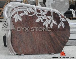 European Red Granite Carved Tree Monument / Tombstone