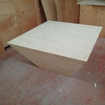 Ivory Travertine Stone Furniture Beige White Marble Travertini Coffee Bar Top