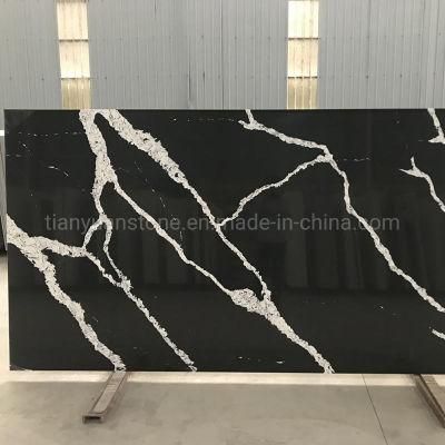 Artificial Quartz Calacatta Black Quartz for Bathroom Countertop