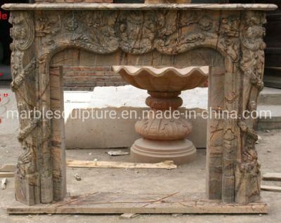 Natural Stone Mantel Marble Fireplace Home Decoration (SYMF-225)