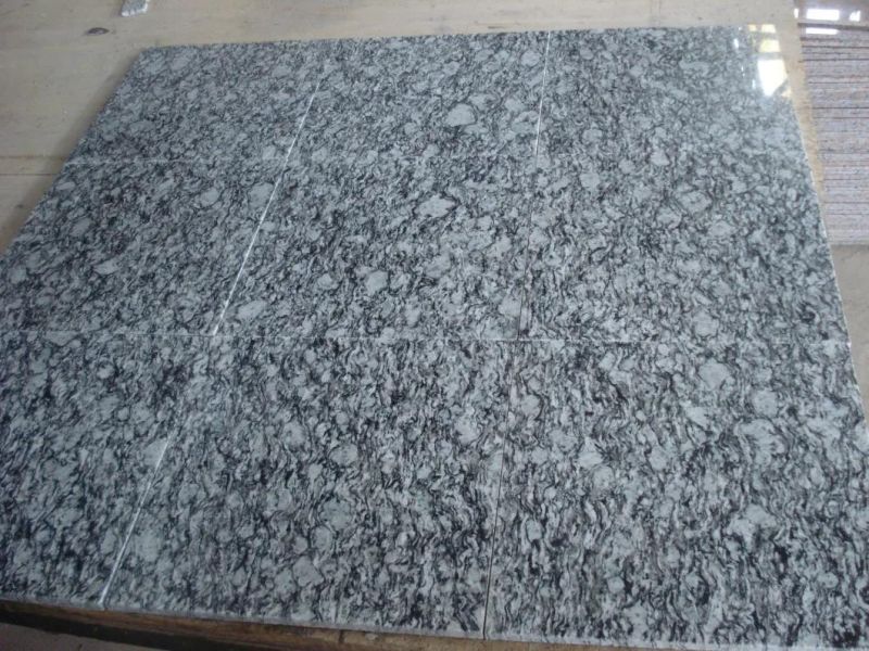 Chinese Seawave Flower Grey Grantie Natural Granite Stone Polished Half Slab