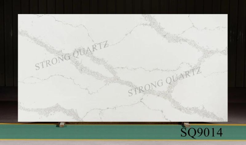 Artificial Slab Calacatta Gold White Quartz Stone Slab for Kitchen Countertop 2cm 3cm