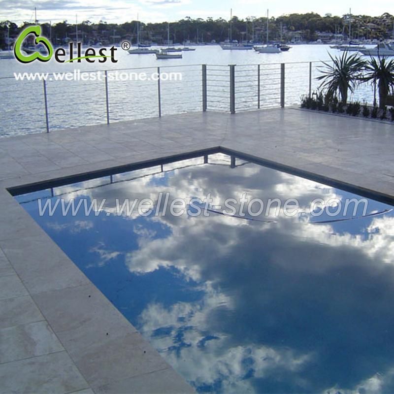 Hainan Natural Honed Grey Basalt Bullnose Edge Pool Coping