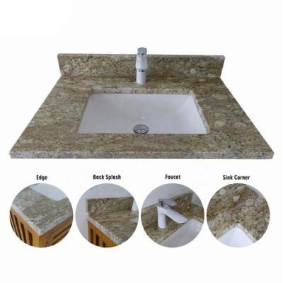 Prefabricated Laminate Natural Yellow Granite Countertops Vanity Top for Bathroom