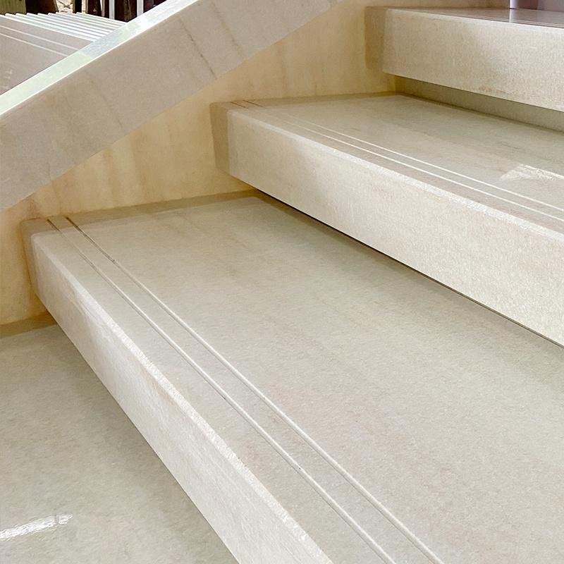 Factory Outlet White Eurasian Wood Grain Marble Stairs and Ladder Customizable Natural Marble Stairs Marble Staircase