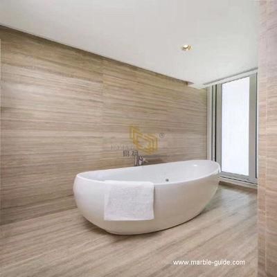 Natural Travertine Beige/Cream Marble Tiles for Bathroom Floor/Wall