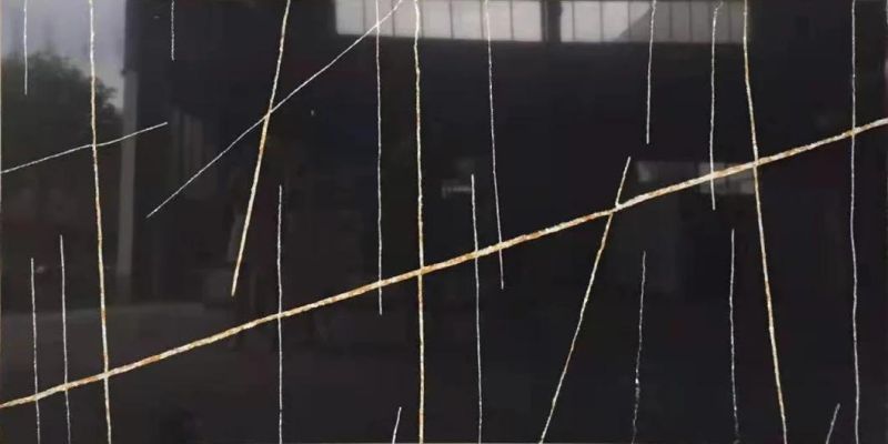 Custom Black Calacatta Quartz Stone Slab for Kitchen Countertops