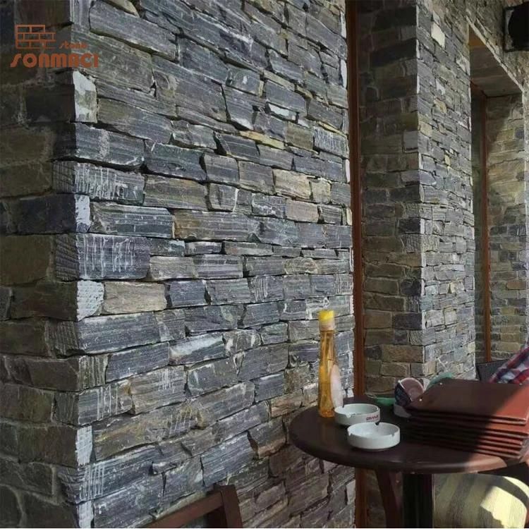 Natural Grey Slate Free Form Stone Brick