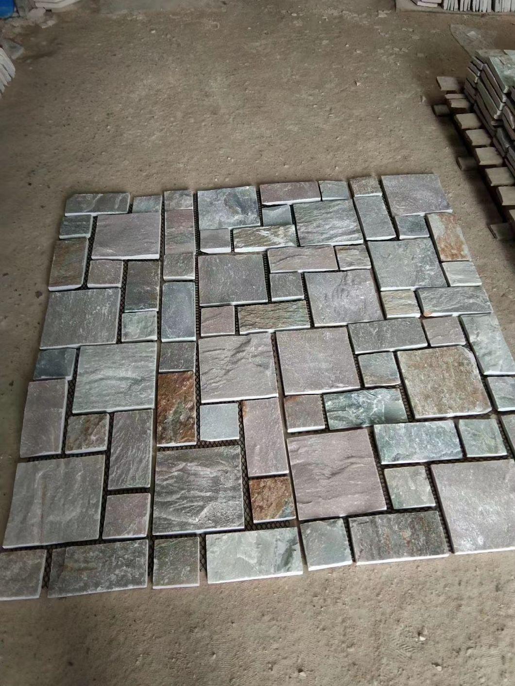 Natural Multicolor Rusty Slate Culture Stone Tiles for Roofing Walling Flooring Pool Table Slate