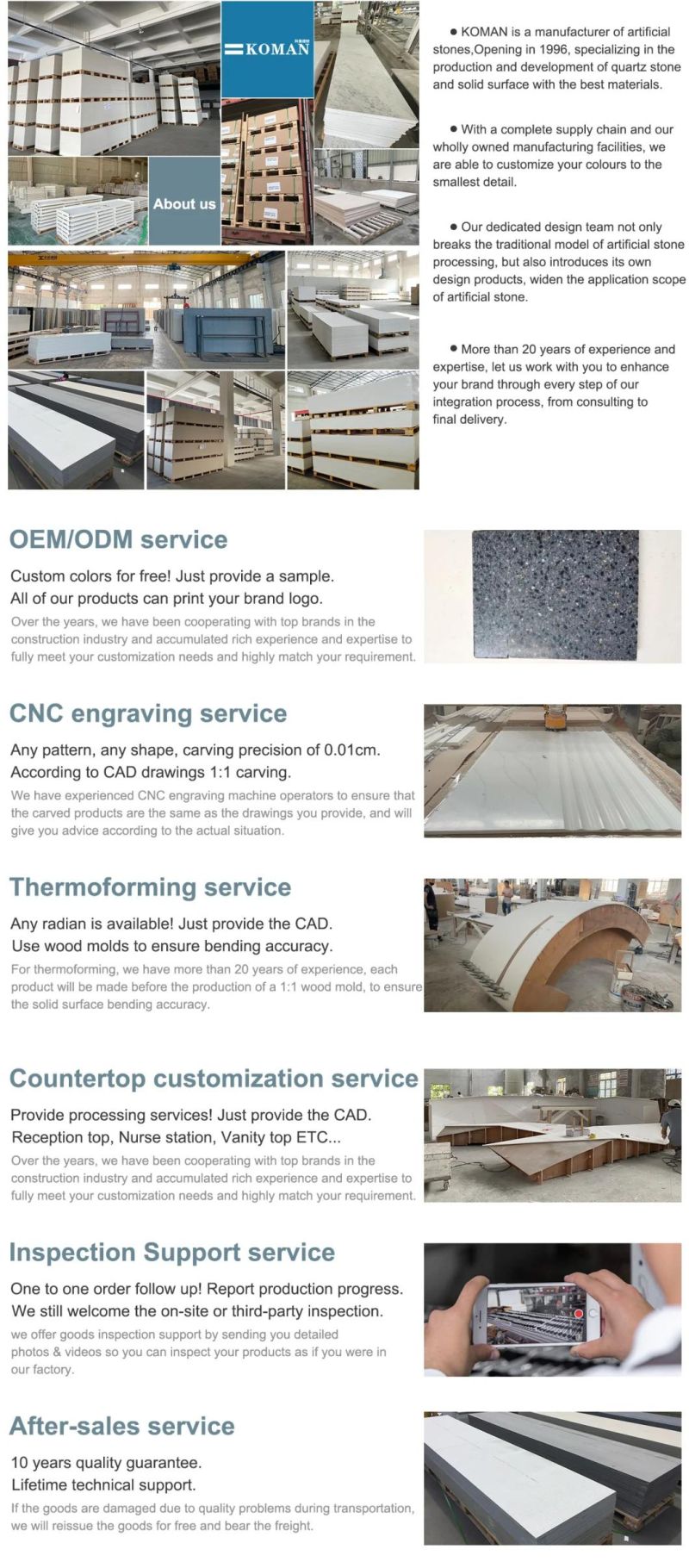 2022 Marble Looking Solid Surface Sheets Thermoforming Material OEM/ODM